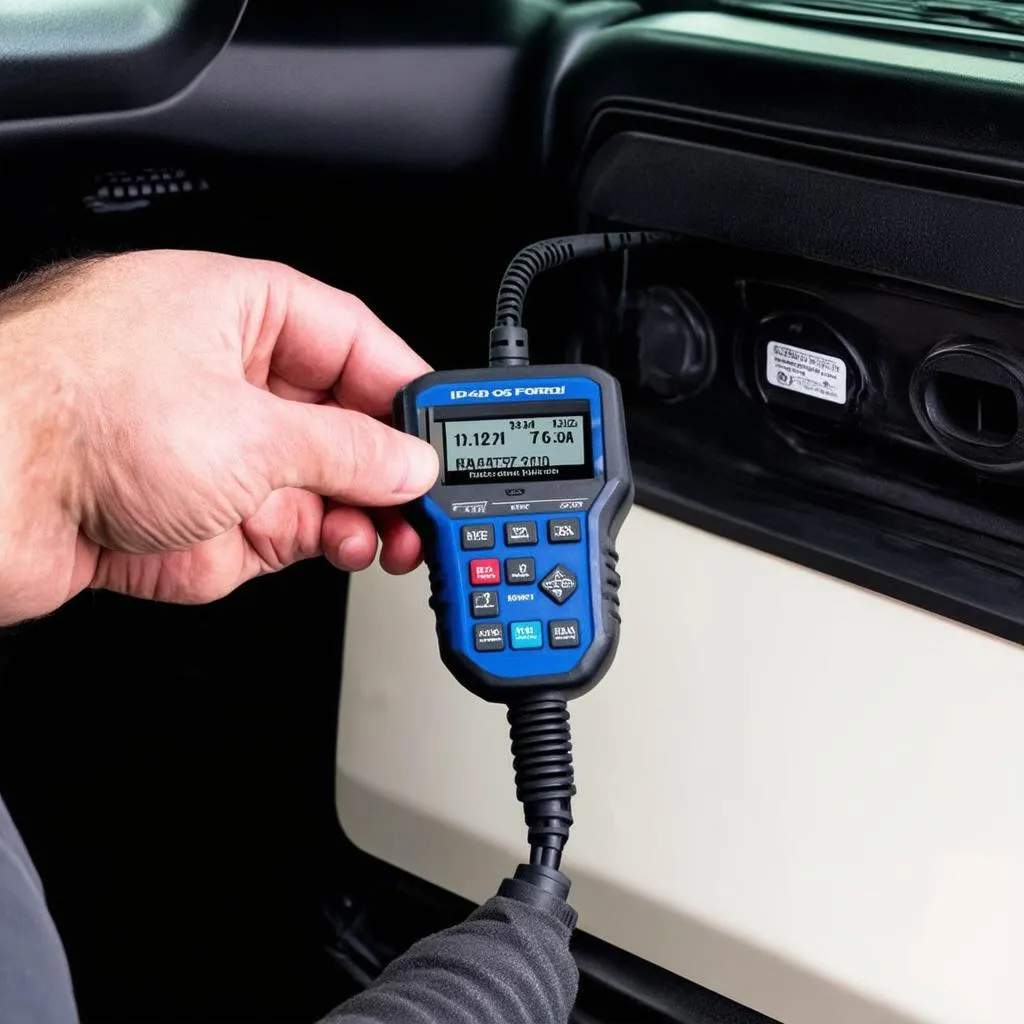 OBD scanner in use